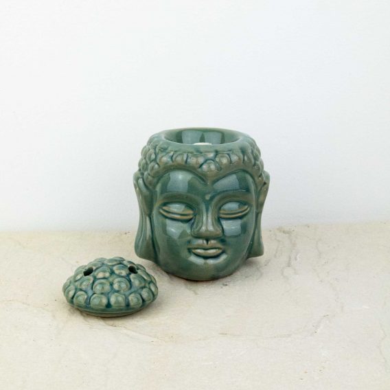 Brûle-parfum Bouddha avec capuchon - vert